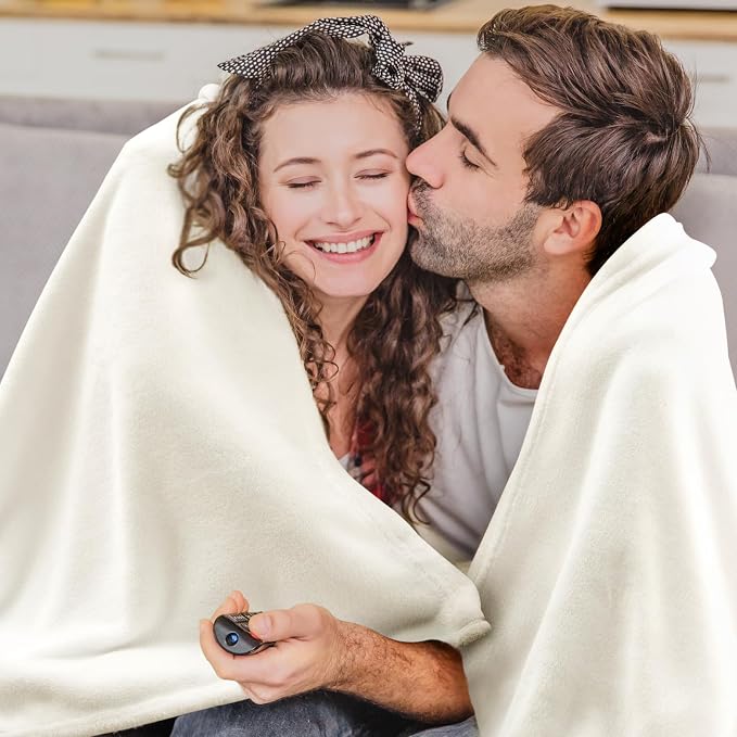 BEDELITE Fleece Blanket Full Size Cream Throw Blankets - Image 3