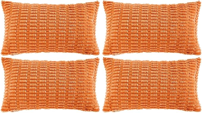 Fancy Homi 4 Packs Orange Fall Decorative Throw Pillow Covers 16x24 Inch by Fancy+Homi
