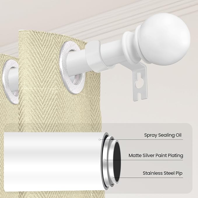 Curtain Rods for Windows 48 to 84 or 88 Inches Max - Image 2