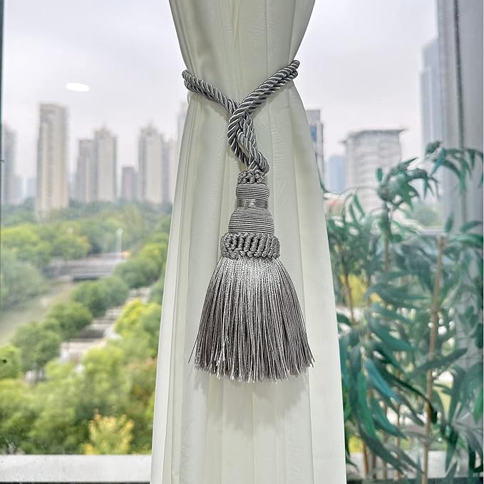 Fenghuangwu 2 Pack Curtain Tie Backs Rope Tassels - Image 3
