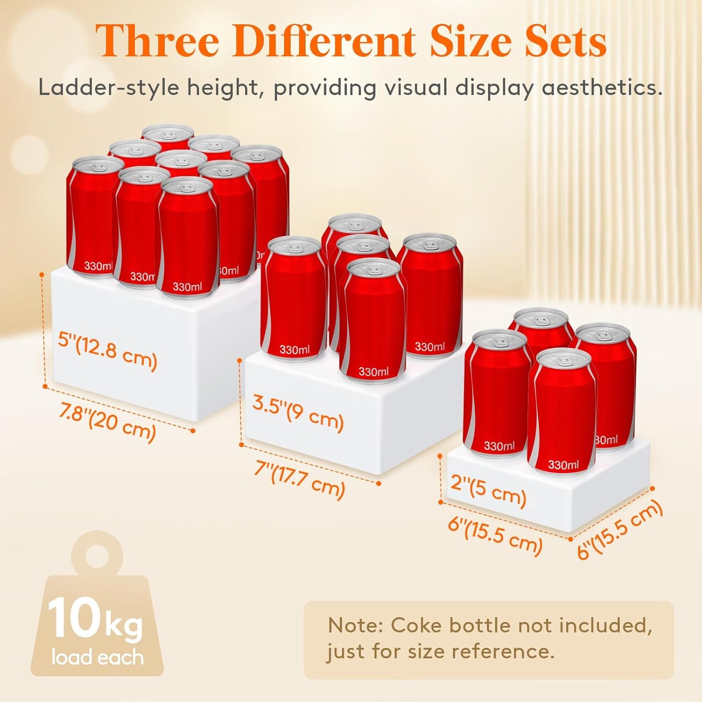 Lifewit Buffet Risers and Stands Up to 7.8", Food Risers for Buffet Table, Catering Dessert Cake Stand for Party, Collectibles Jewelry Display Stand, Black Cube Boxes Nesting Risers, 3 PCS