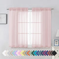 Aiyufeng Blush Pink Sheer Curtains 45 Inch Length 2 Panels Set, Light Filtering by Aiyufeng