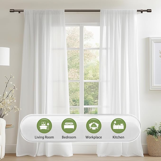 5/8” Diameter Curtain Rods 30-60 Inch, - Image 6