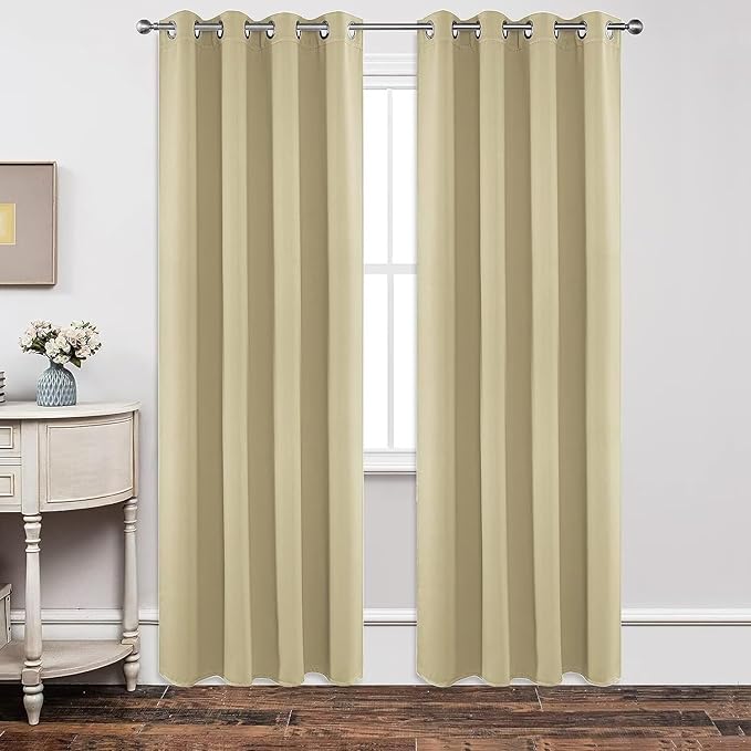 Joydeco Blackout Curtains 63 Inch Length 2 Panels Set, Thermal Insulated Long by JOYDECO
