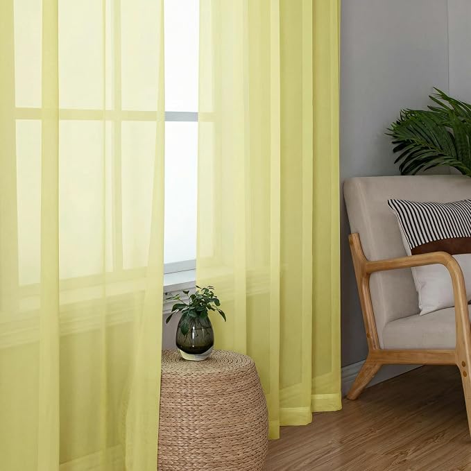 OWENIE Sheer Curtains 96 inches Long 2 Panels Set - Image 8