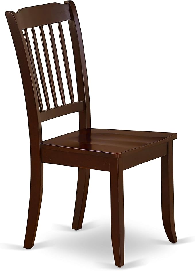 East West Furniture HBDA3-MAH-W 3 Piece Modern Dining Table Set Contains a Round Wooden Table with Pedestal and 2 Dining Chairs, 42x42 Inch, Mahogany