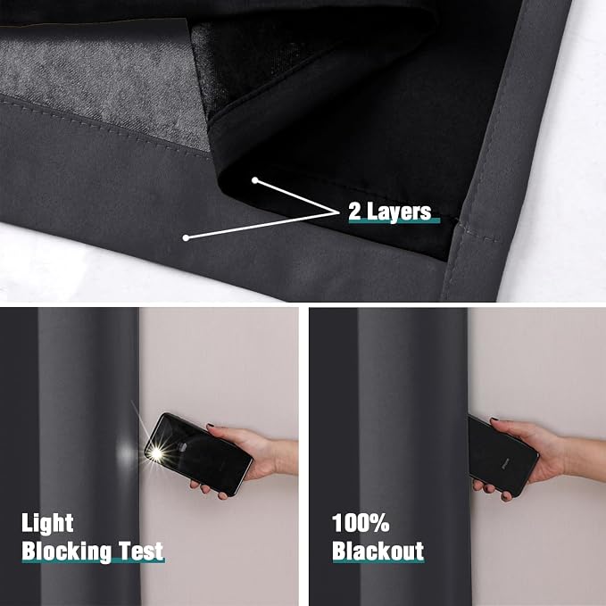 ChrisDowa 100% Blackout Curtains 84 inch Long - Image 4