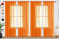 SpaceDresser Orange Sheer Curtains 4 Panels Rod Pocket Semi-Sheer Curtain 45 by SpaceDresser
