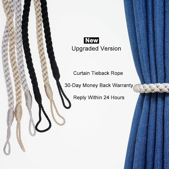 Curtain Tiebacks Ropes, Off White - Image 7