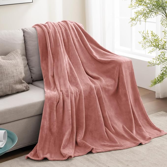 BEDELITE Fleece Blanket Twin Size Dusty Pink Throw Blankets - Image 5