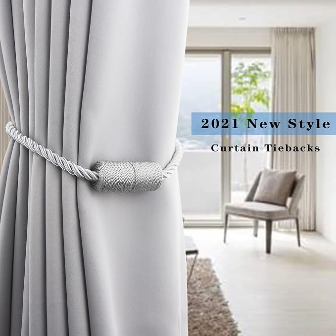 4 Pack Strong Magnetic Curtain Tiebacks Outdoor Elegant Decorative Tie Backs - Image 6