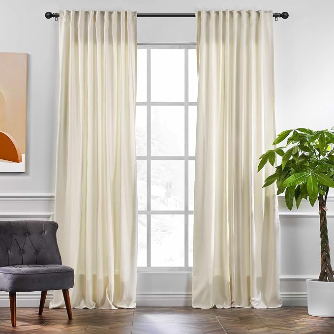 Black Curtain Rods for Windows 28 to 60 Inch, 2 Pack 5/8 Inch Diameter - Image 2