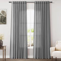 Nanspring Dark Grey Linen Curtains 80 Inches Long by Nanspring