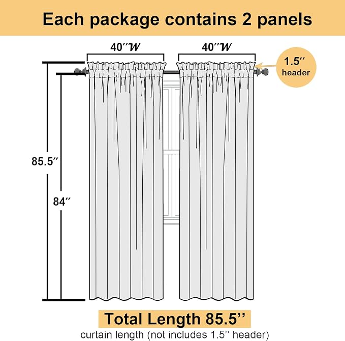 Lecloud Turquoise Sheer Curtains 84 Inches Long 2 Panels, Light Filtering Voile - Image 3