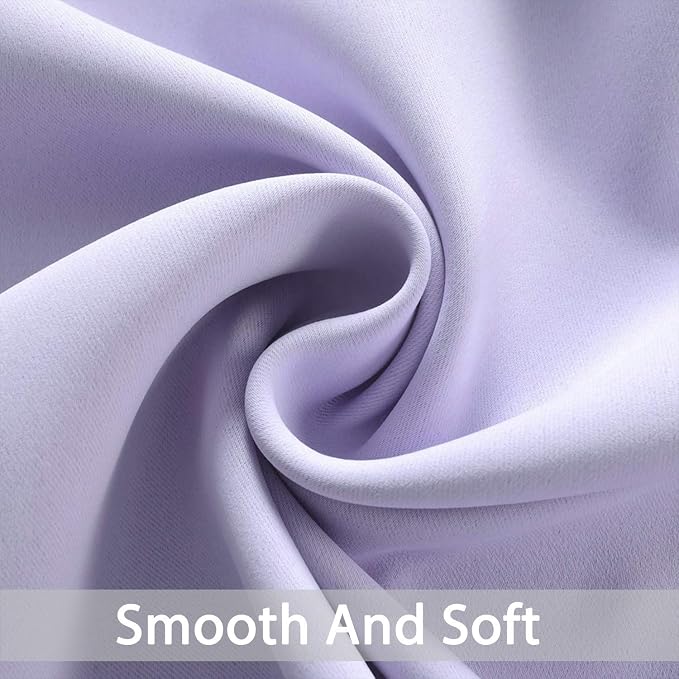 Yakamok Lilac Blackout Curtains 84 Inch Length Room Darkening Thermal Insulated - Image 4