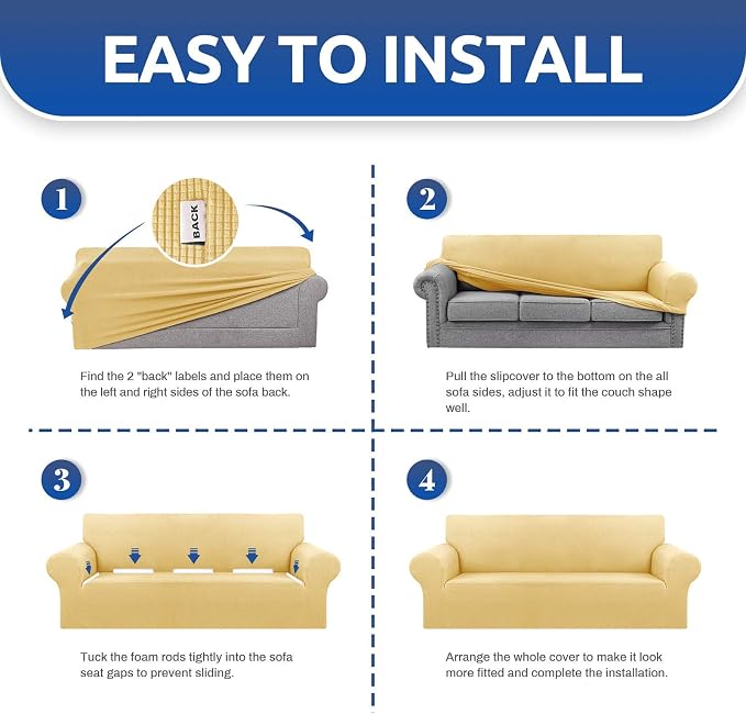 KEKUOU Stretch Single Sofa Slipcover 1 Piece Couch Sofa Cover Furniture - Image 4