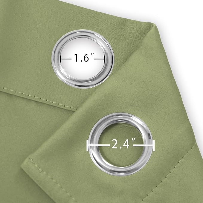 LEMOMO Sage Green Blackout Curtains 52 x 63 Inch Length/Set of 2 Curtain - Image 5