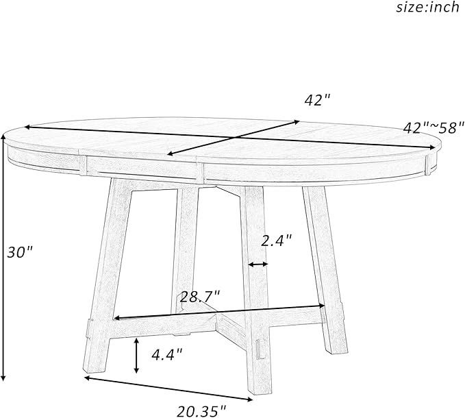 Need Extendable Farmhouse Round Dining Table with 16" Leaf - Solid Wood Kitchen Table, Adjustable Size for Small Spaces (Natural Wood Wash)
