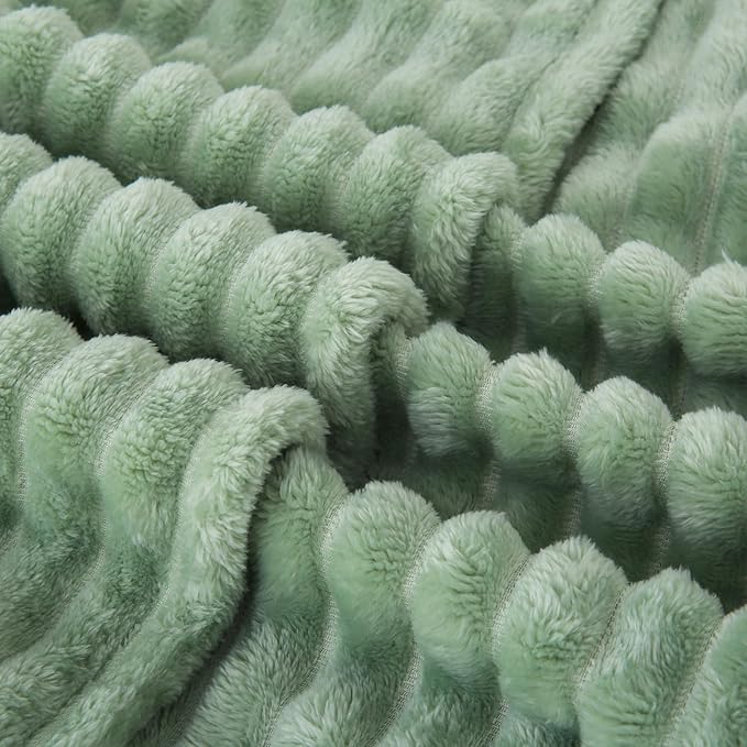 Sage Green Fleece Throw Blanket 50”×70” - Image 6