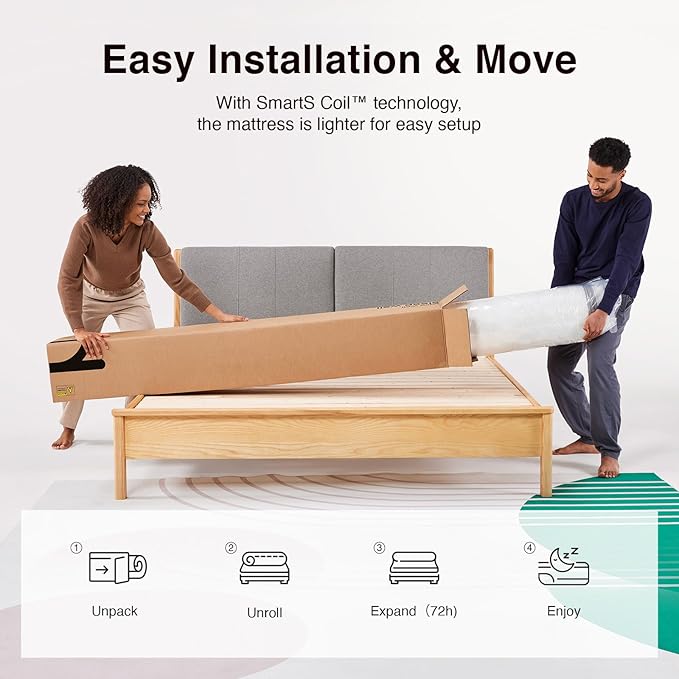 Novilla Twin Mattress, 10 Inch Twin Size Mattresses in a Box with Smarts™ Pocket Coil for Pressure Relief, Medium Firm Foam and Spring Hybrid Colchones with CertiPUR-US Certified for Kids