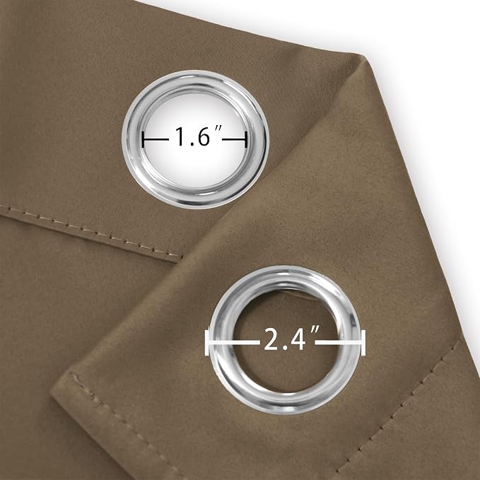 LEMOMO Blackout Curtains 66 x 95 inch/Brown Curtains Set of 2 Panels/Thermal - Image 5