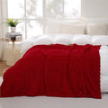 Puncuntex Red Throw Blanket 108"×90" inches Fuzzy 3D Jacquard Decorative by Puncuntex