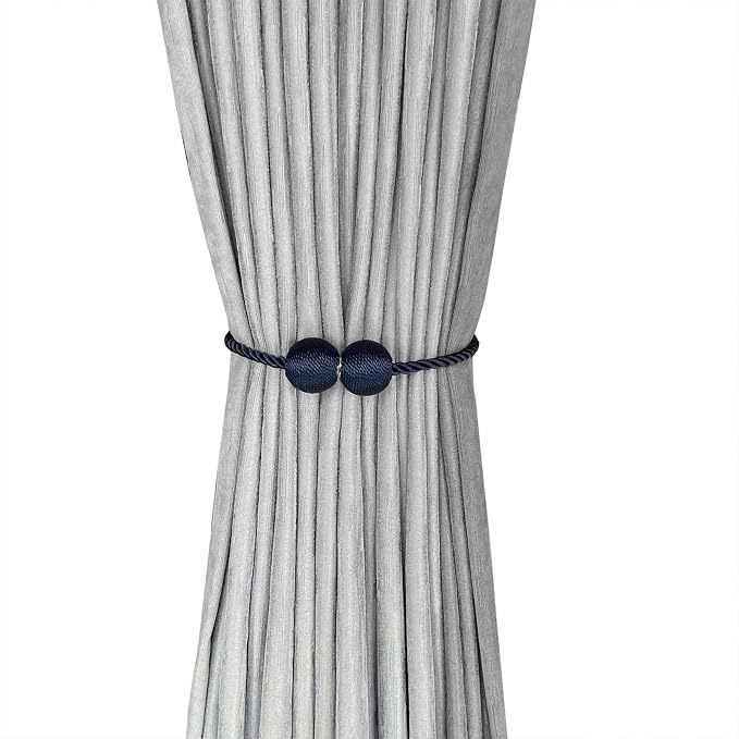 Melaluxe 2 Pack Magnetic Curtain Tiebacks, Decorative Curtain Holdbacks - Image 2