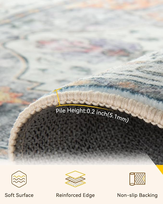 Area Rugs 2'6''x14' Runner Rug Non Slip Washable - Image 2