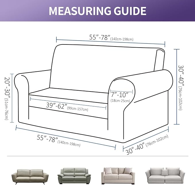 Joccun Stretch Loveseat Couch Cover, 1-Piece Sofa Cover - Image 2