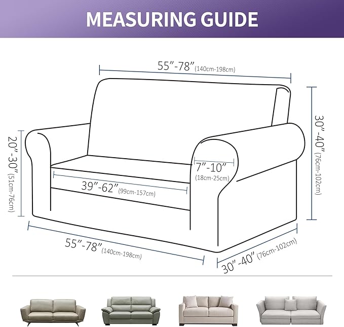 Joccun Christmas Stretch Loveseat Couch Cover Slipcover, 1-Piece Sofa Cover - Image 2