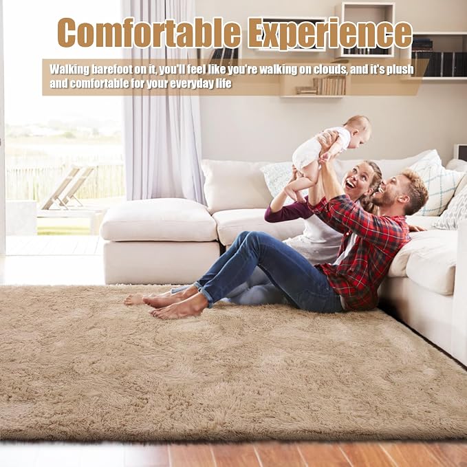 Shag Area Rug for Bedroom 5x8, Soft Fuzzy Rug Non-Shedding Indoor Plush Carpet - Image 5