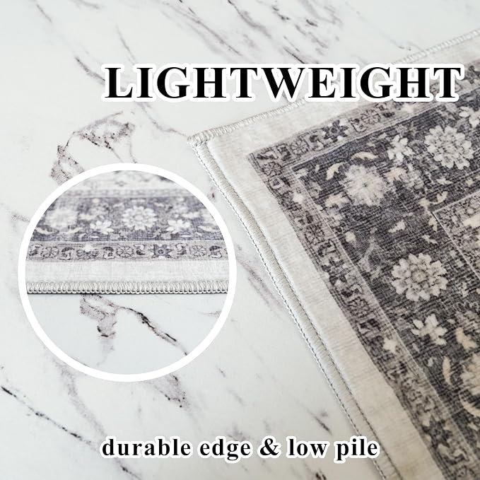 Hallway 2x6 Washable Runner Rug: Oriental Stain Resistant Kitchen Entryway Rugs - Image 4