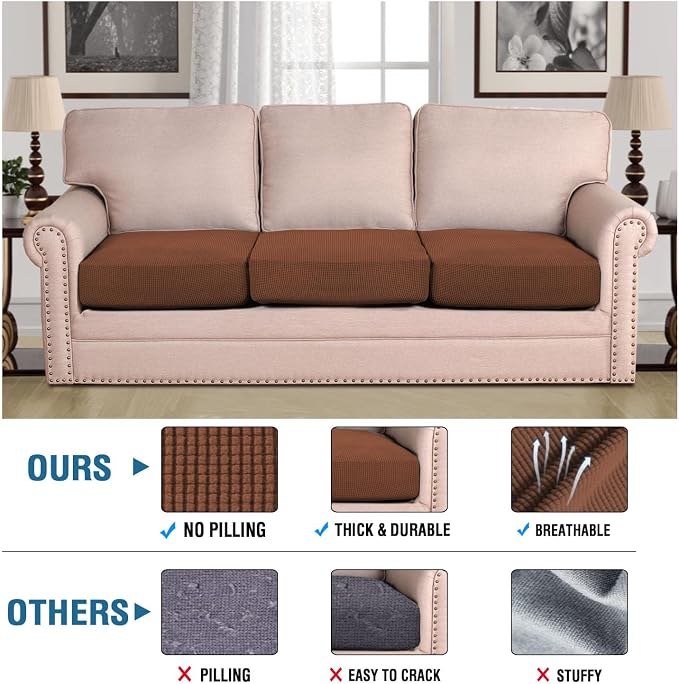 H.VERSAILTEX Super Stretch Couch Cushion Covers Sofa Cushion Slipcovers - Image 3