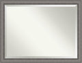 Amanti Art Grey Wall Mirror 35x45 Burnished Concrete Rectangle Bathroom Mirror for Wall Decor Living Room, X-Large Modern Contemporary Wood Frame, Hangs Horizonally and Vertically, Bathroom Decor