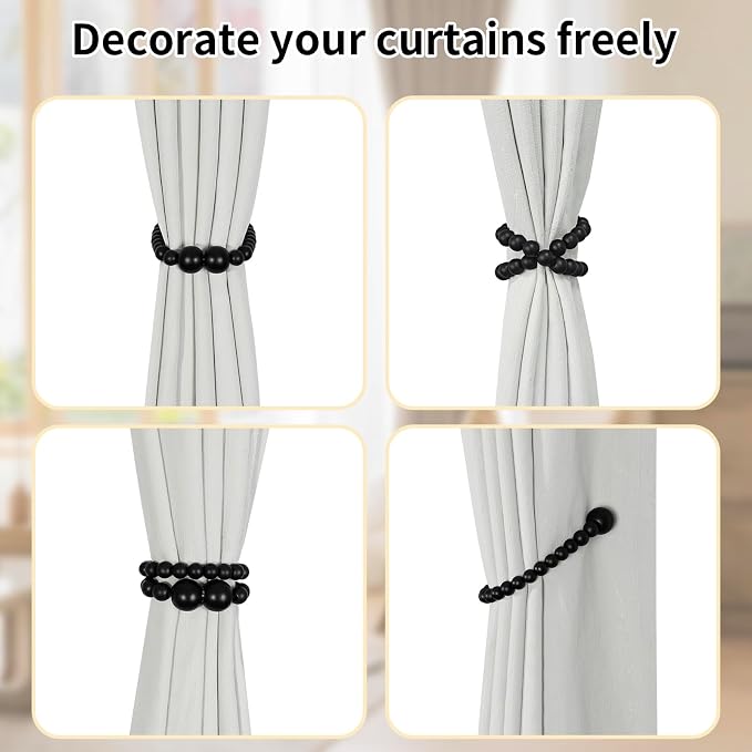 Magnetic Curtain Tiebacks, 4 Pack Curtain Holdbacks - Image 4