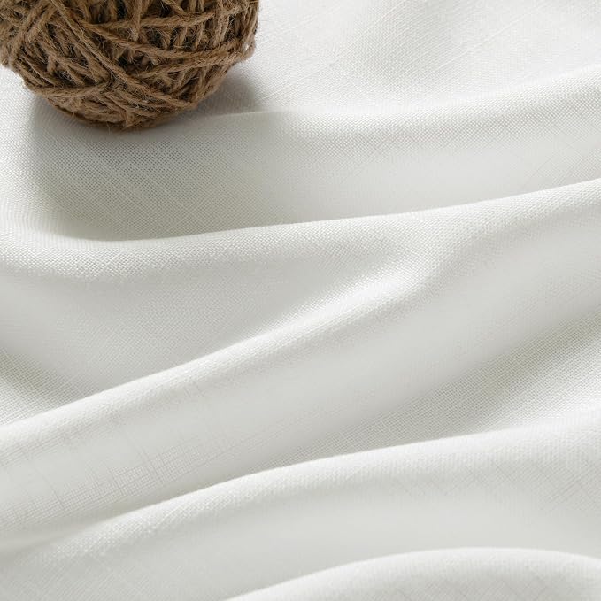 Nanspring Ivory Semi Sheer Curtains 72 Inches Long 2 Panels Set - Image 5
