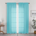 OWENIE Aqua Sheer Curtains for Bedroom Living Room 72 Inches Long 2 Panels Set by OWENIE
