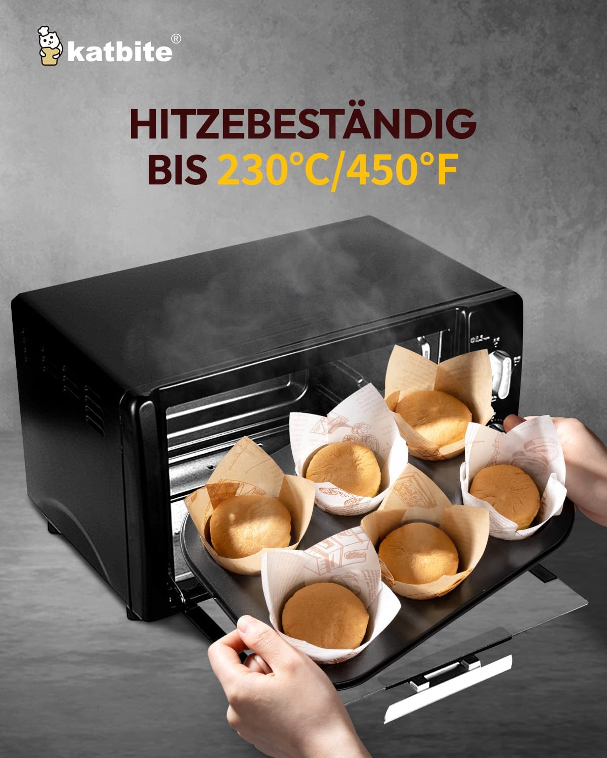 Katbite Tulip Cupcake Liners 200PCS, Muffin Baking Cupcake Liners Holders (newspaper)