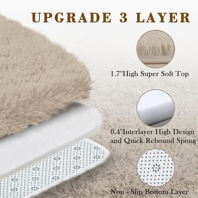 Area Rugs 9x12 Living Room, Shaggy Carpet Soft Plush Furry Bedside Rug Large - Image 4