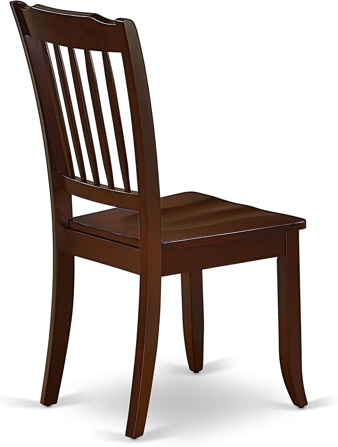 East West Furniture ESDA3-MAH-W 3 Piece Modern Dining Table Set Contains a Round Wooden Table with Pedestal and 2 Dining Room Chairs, 30x30 Inch, Mahogany