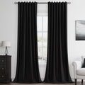 Guken Black 100% Blackout Curtains 120 Inch Length 2 Panels Set by Guken