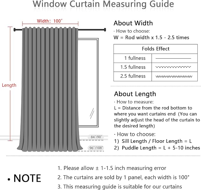 MYSKY HOME Curtains for Living Room 84 Inches Long Semi Sheer Light Filtering - Image 3