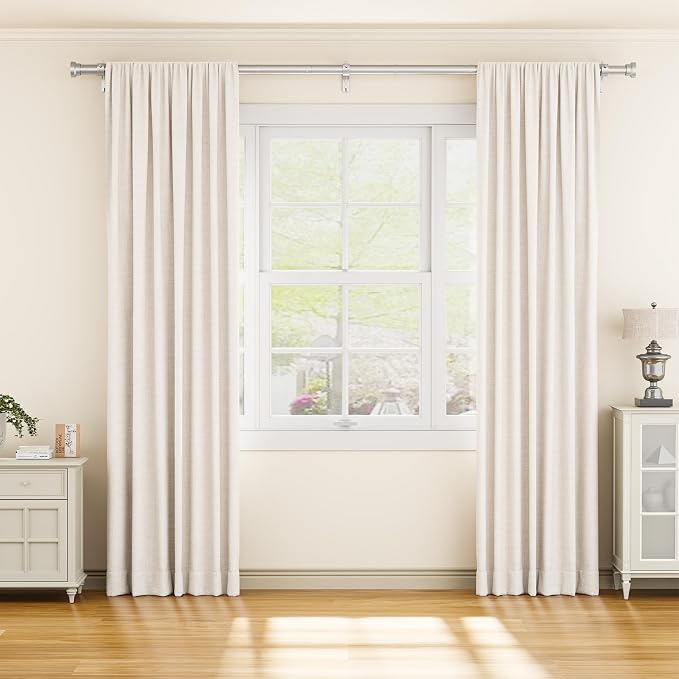 YaFex Curtain Rods 2 Pack 32-118 Inch, Heavy Duty 1 Inch Curtain Rod, Modern - Image 2