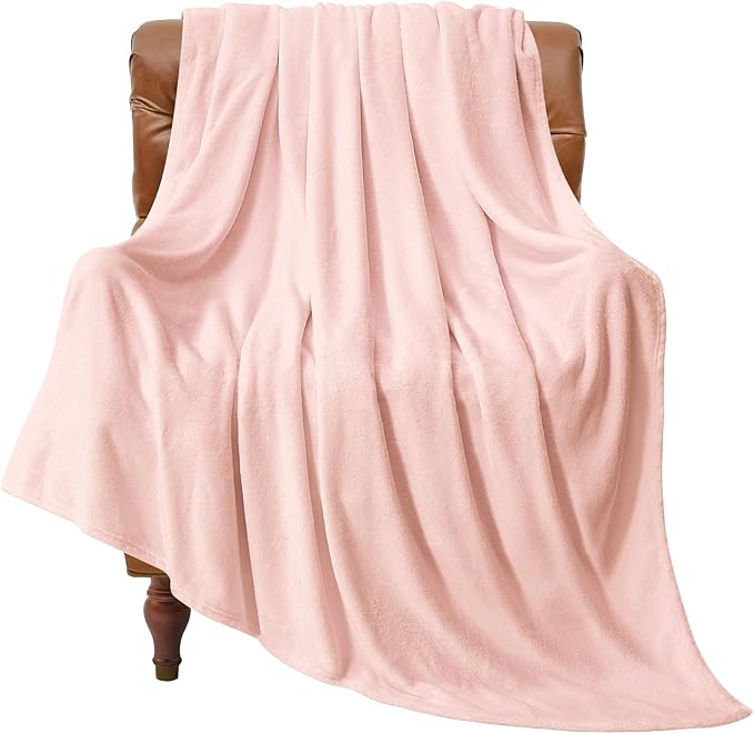 BEDELITE Fleece Blanket Twin Size Pink Morn Throw Blankets by BEDELITE