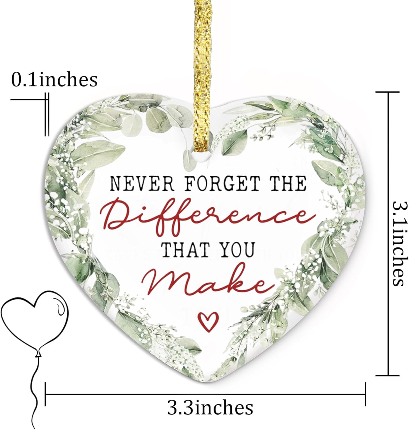 GOSSBY Thank You Christmas Ornament - Retirement, Leaving Job, Goodbye, Farewell Gift for Coworker - Christmas, Appreciation Gift for Employee, Boss Women, Men - Never Forget The Different You Make