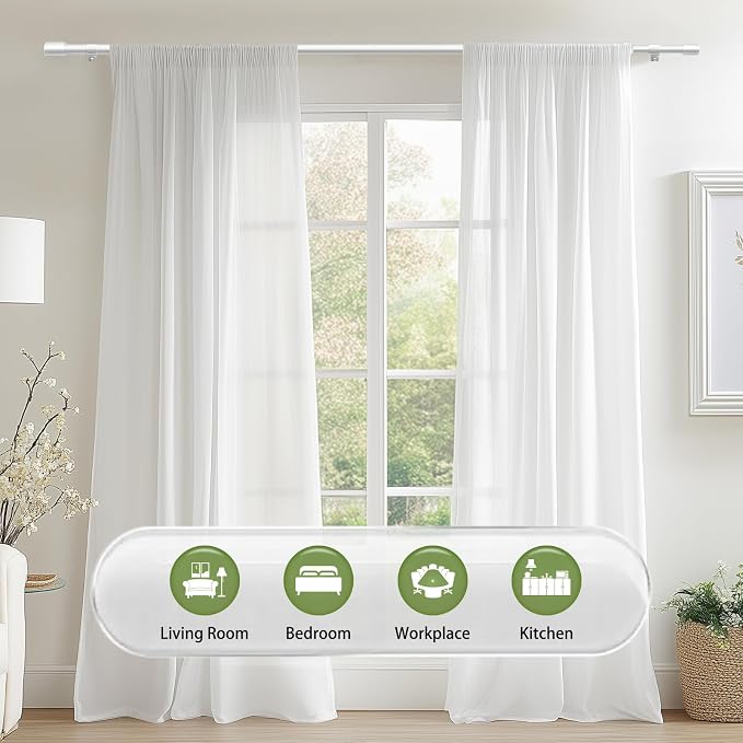 5/8” Diameter Curtain Rods 30-60 Inch, - Image 6