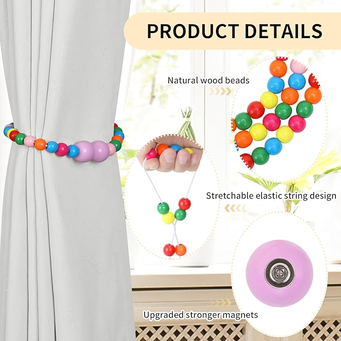 KLOGTSIND Magnetic Curtain Tiebacks, 4 Pack Curtain Holdbacks - Image 5