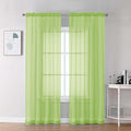 Chyhomenyc Lime Sheer Curtains 84 Inches Long 2 Panels Set, Light Filtering by Chyhomenyc