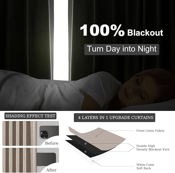 Linen Blackout Curtains 120 Inches Long - Image 6