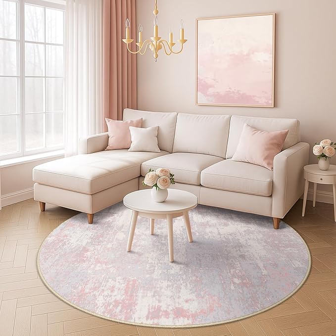Washable Area Rugs 4ft Non-Slip Modern Abstract Soft - Image 9